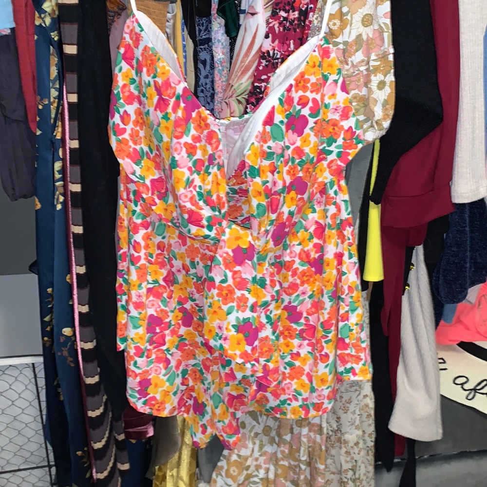 Colorful floral romper